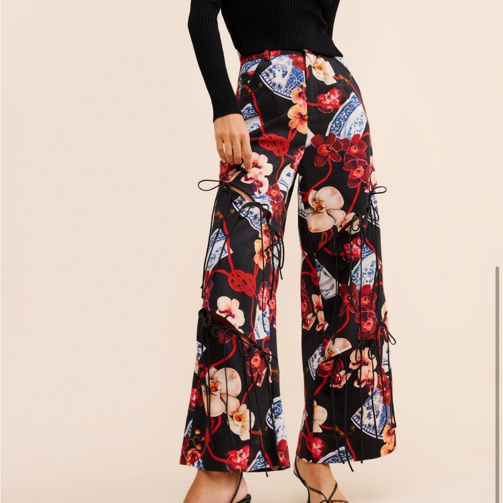 Twig Cutout Wide Leg Pants